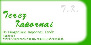terez kapornai business card